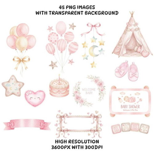 Kit Digital Ursinho Rosa Aquarela #16