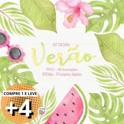 Kit Digital Verão Aquarela