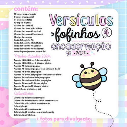 Kit Digital Versículos Fofinhos 4 Encadernação