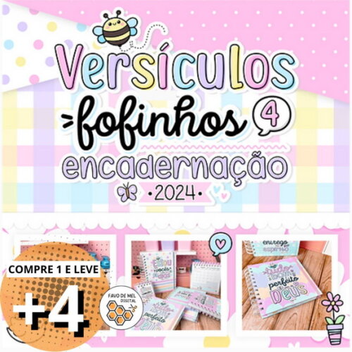 Kit Digital Versículos Fofinhos 4 Encadernação