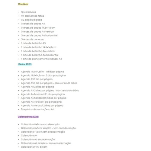 Kit Digital Versículos Fofinhos 6 Encadernação 2026 Png pdf