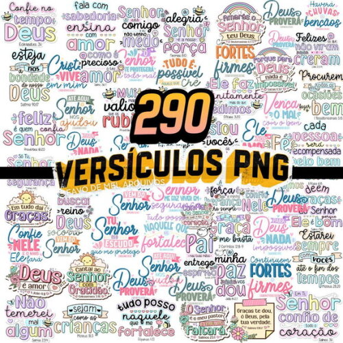 Kit Digital Versículos Png - Mega Pack