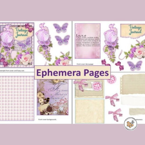 Kit Digital Vintage Journal Violeta - Kit Digital Premium