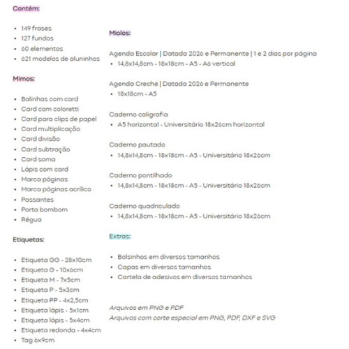 Kit Digital Volta às Aulas 2026 (pague 1 Leve 5) Png pdf Dxf