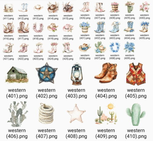 Mega Pack Digital Country Velho Oeste Elementos Png