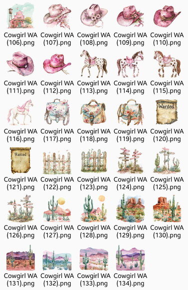 Mega Pack Digital Cowgirl Boiadeira Pink - Velho Oeste (wa)