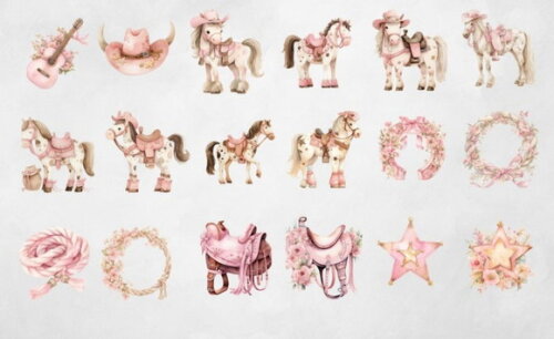 Mega Pack Digital Cowgirl Boiadeira Rosa (tpa)