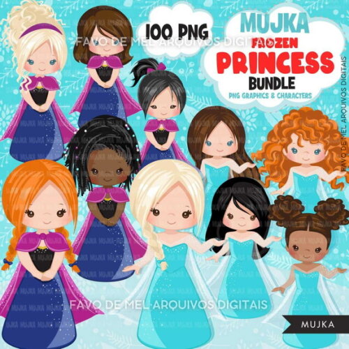 Mega Pack Digital Princesa Frozen Mascotes Png Premium