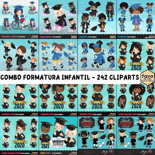 Mega Pack Formatura Abc Infantil - 21 Kits Digitais Png