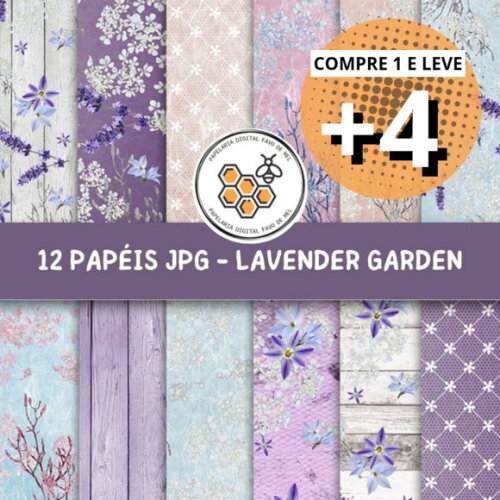 Papéis Digitais Lavanda - Lavender Garden