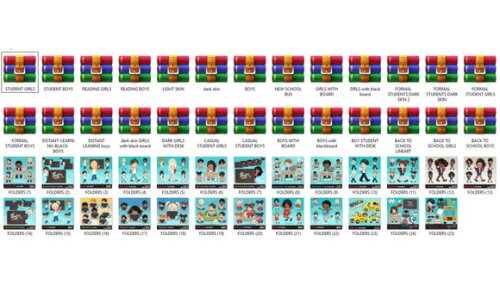 Pack Volta as Aulas - 25 Kits Digitais Escolar Png
