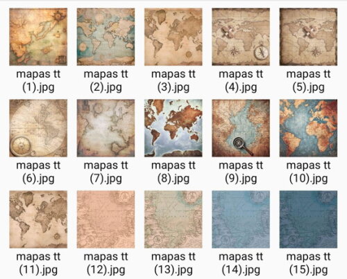 Papéis Digitais Viagem Volta ao Mundo - Mapas