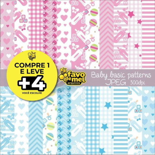 Papel Digital Baby #2 Candy Color Chá de Bebê