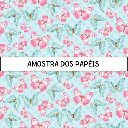 Papel Digital Borboletas Aquarela - Beautiful Butterfly