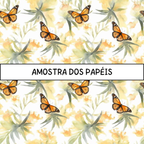 Papel Digital Borboletas Aquarela - Watercolor Butterflies
