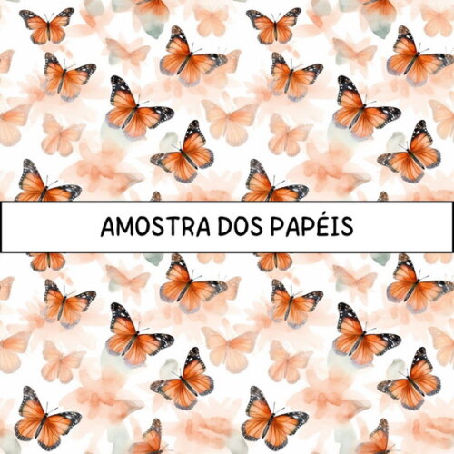 Papel Digital Borboletas Aquarela - Watercolor Butterflies