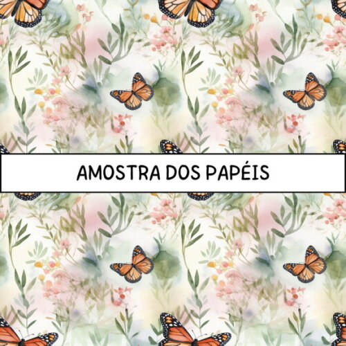 Papel Digital Borboletas Aquarela - Watercolor Butterflies