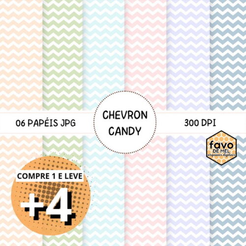 Papel Digital Chevron Candy Color