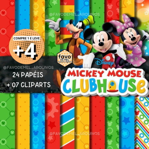 Papel Digital Clube do Mickey - Cliparts e Papéis