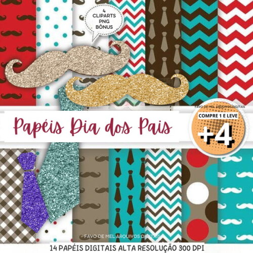 Papel Digital Dia dos Pais Masculino Gentleman Jpg