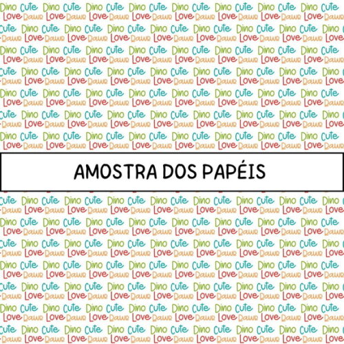 Papel Digital Dinossauro Cute Menino - Dino Love