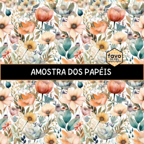 Papel Digital Estampa Floral Jardim - Spring Floral