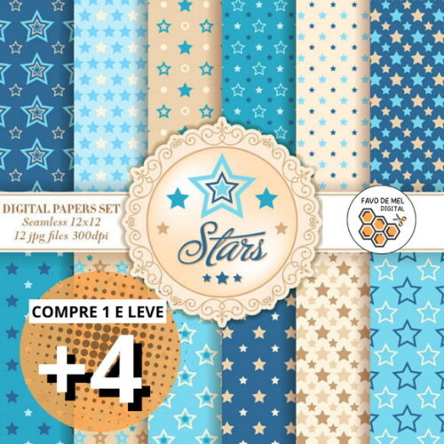 Papel Digital Estrelas - Stars