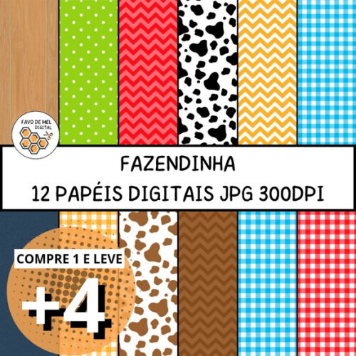 Papel Digital Fazendinha - Farm Colors