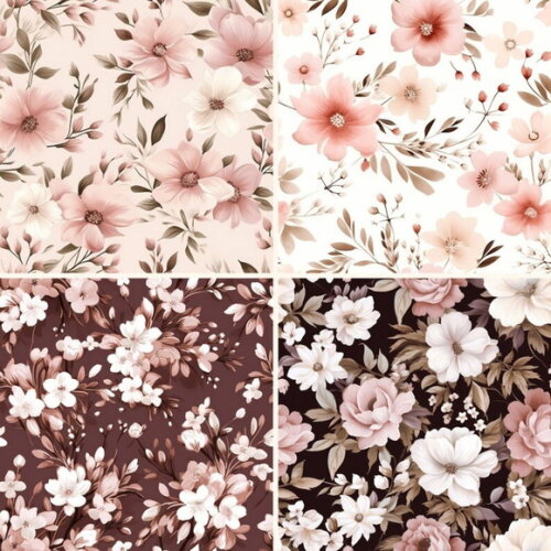 Papel Digital Floral Aquarela Suave - Wild Blooms