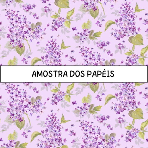 Papel Digital Floral Lilás e Roxo - Lovely Lilac