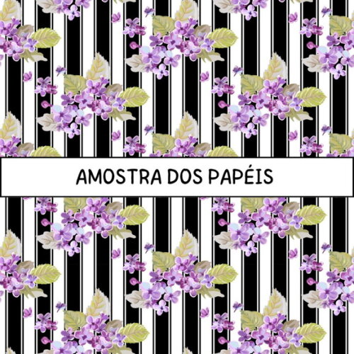 Papel Digital Floral Lilás e Roxo - Lovely Lilac