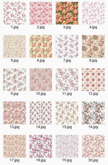 Papel Digital Floral Rosa Shabby Chic - Pink Flowers