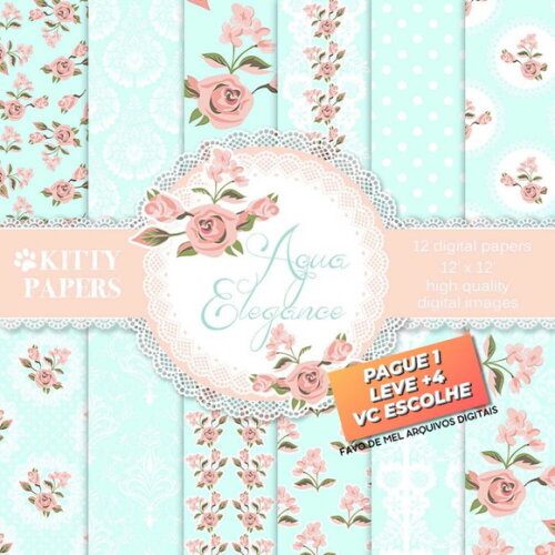 Papel Digital Floral Rosas #2 Jpg (pague 1 Leve 5)