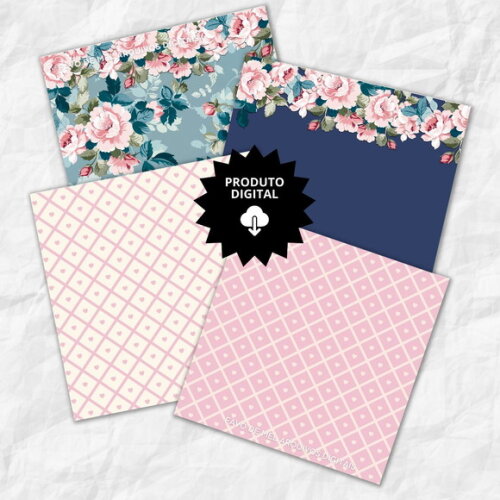 Papel Digital Floral Shabby Chic - Dia das Mães 2025 Floral