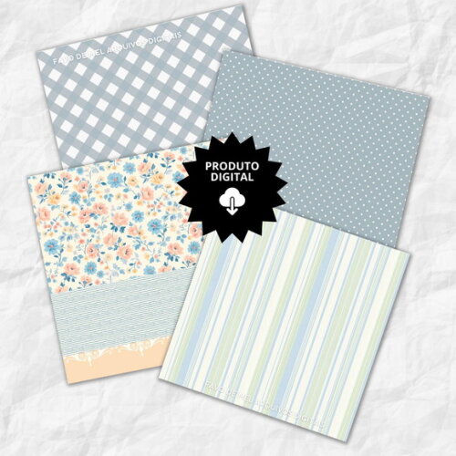 Papel Digital Floral Shabby Chic - Dia das Mães 2025 Floral