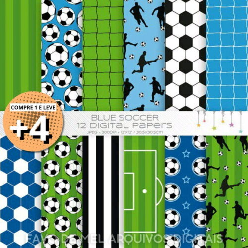 Papel Digital Futebol (compre 1 Leve +4) Jpg