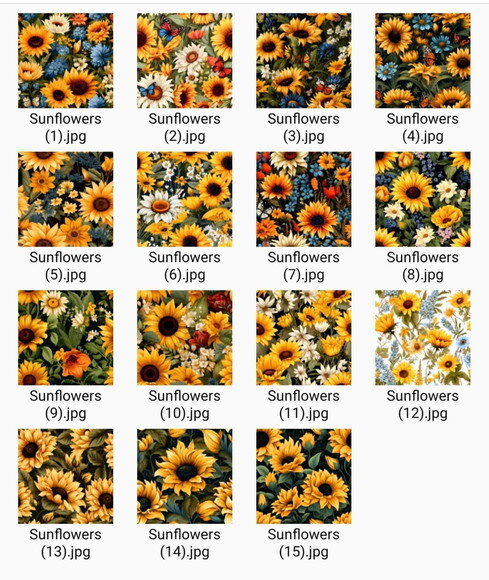 Papel Digital Girassol Estampa Vibrante Jpg (pague 1 Leve 5)