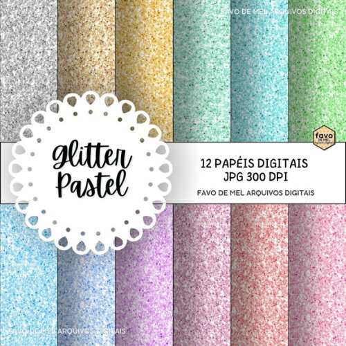 Papel Digital Glitter Pastel Jpg
