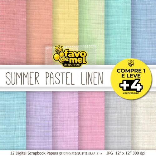 Papel Digital Linho Candy Color