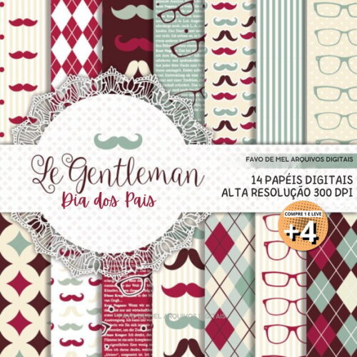 Papel Digital Masculino Dia dos Pais Gentleman Jpg