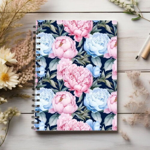 Papel Digital Rosa e Azul Floral - Rococo Pink And Blue