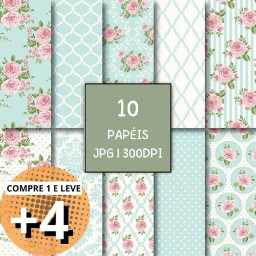 Papel Digital Shabby Chic 02 - Powder Blue