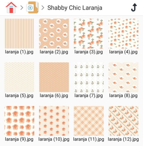 Papel Digital Shabby Chic Laranja Floral (qd)