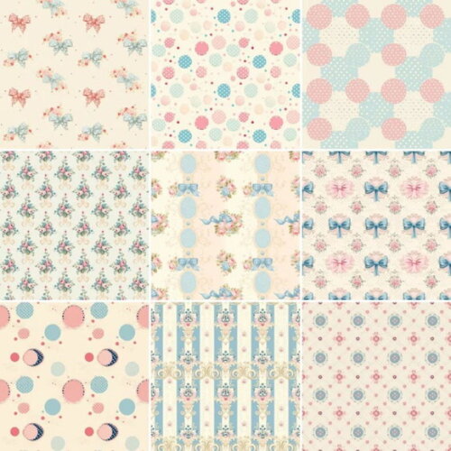 Papel Digital Shabby Chic Rosa e Azul Floral - Rococo