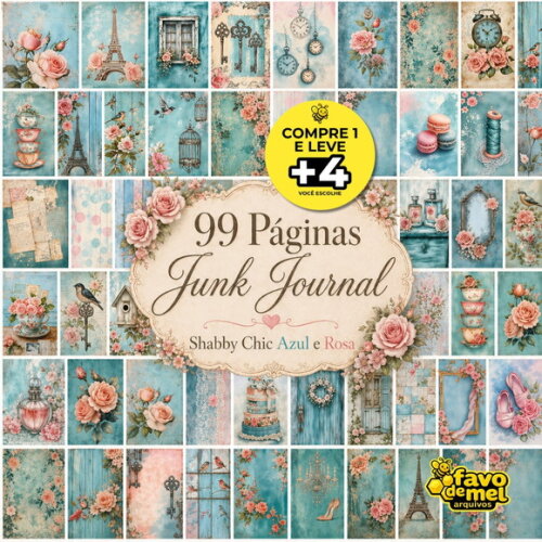 Papel Digital Shabby Chic Rosas Junk Journal Scrapbook Jpg