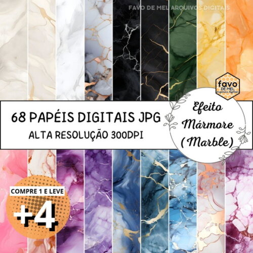 Papel Digital Textura Mármore (pague 1 Leve +4)