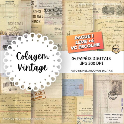 Papel Digital Vintage #123 Colagem Antiga Scrapbook Jpg