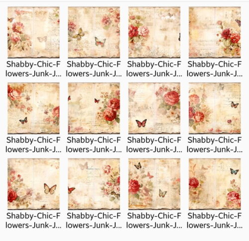 Papel Digital Vintage #124 Rosas Vermelhas Junk Journal Jpg