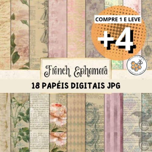 Papel Digital Vintage 04 French Ephemera