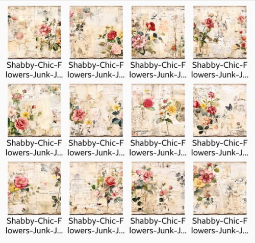 Papel Digital Vintage #125 Floral Junk Journal para Imprimir